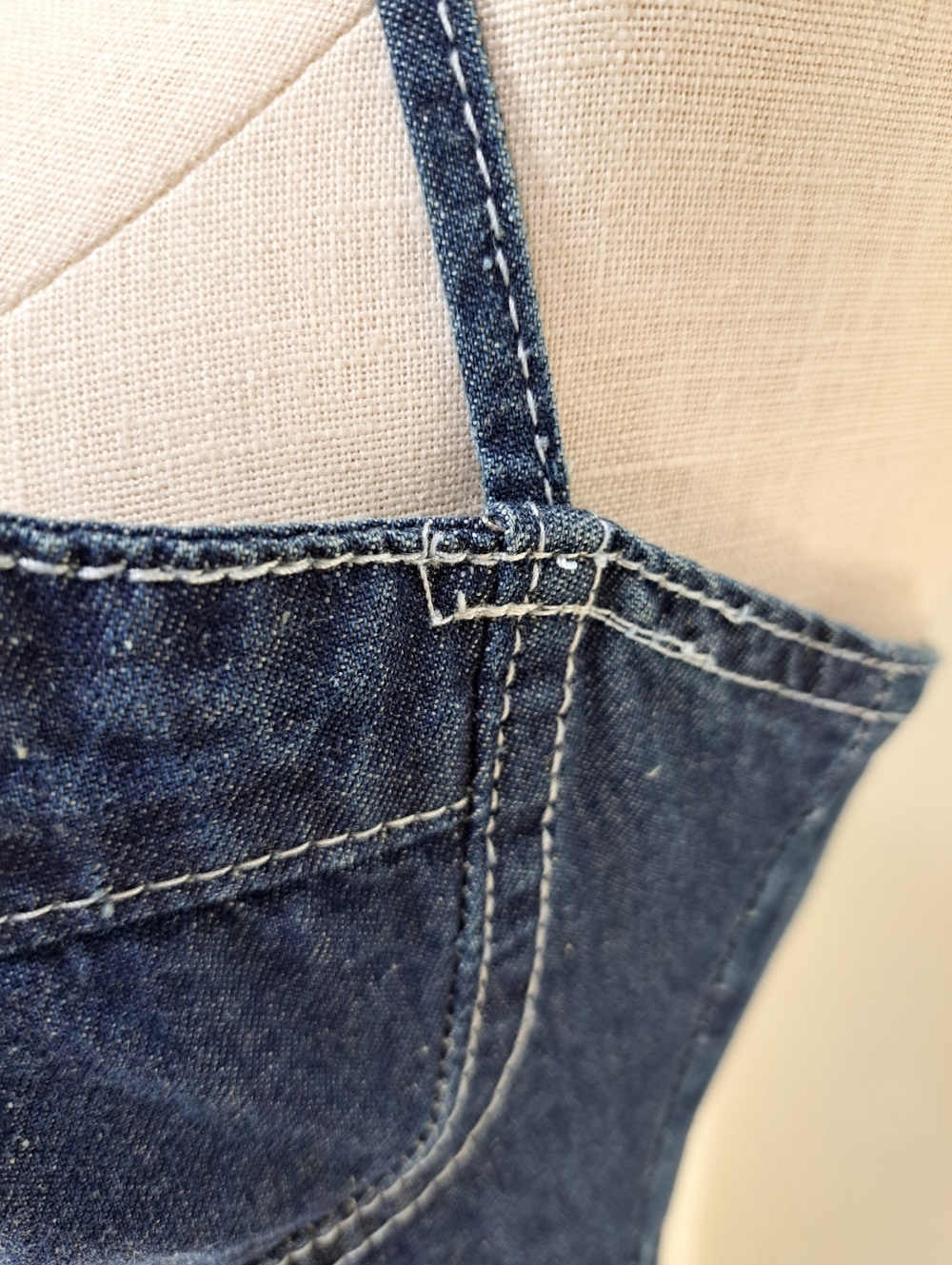 Denim Button-Front Maxi Dress - Dark Blue - Picture 2 of 12